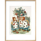 The playing cards print in natural frame