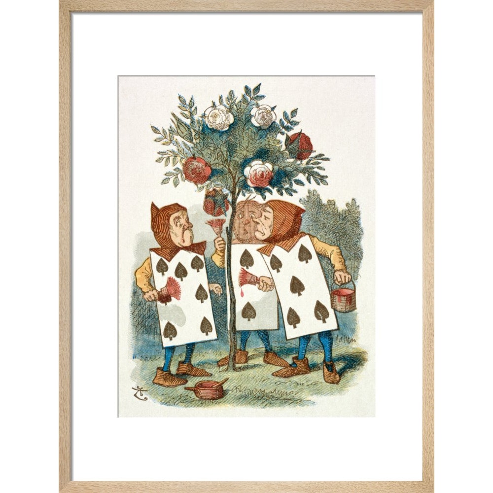 The playing cards print in natural frame