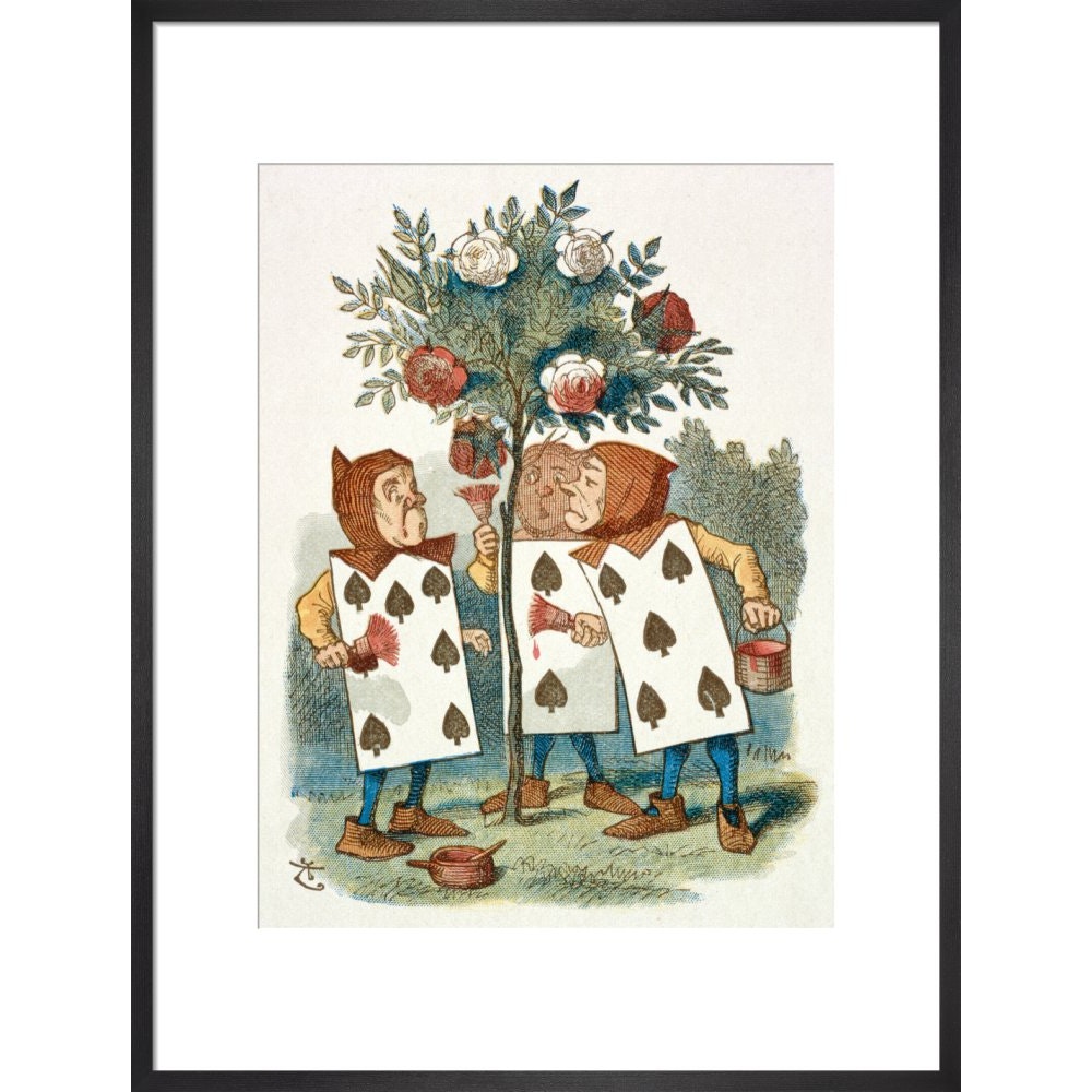 The playing cards print in black frame
