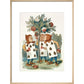 The playing cards print in natural frame
