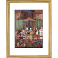 The King and Queen of Hearts upon their throne at court print in gold frame