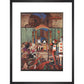 The King and Queen of Hearts upon their throne at court print in black frame