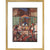 The King and Queen of Hearts upon their throne at court print in gold frame
