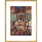 The King and Queen of Hearts upon their throne at court print in gold frame