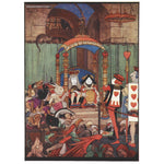 The King and Queen of Hearts upon their throne at court print
