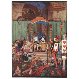 The King and Queen of Hearts upon their throne at court print