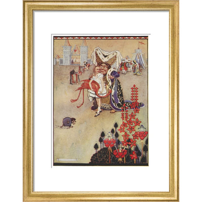 Alice playing croquet print in gold frame
