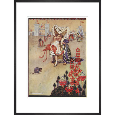 Alice playing croquet print in black frame