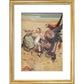 Alice dancing with the mock turtle and gryphon print in gold frame