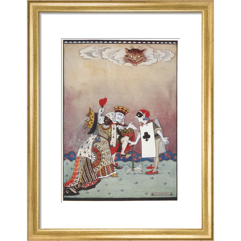 The Queen of Hearts print in gold frame