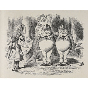 Alice meeting Tweedle Dee and Tweedle Dum for the first time print