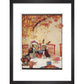 The Mad Hatter's Tea party print in black frame