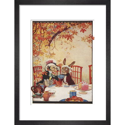 The Mad Hatter's Tea party print in black frame