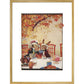 The Mad Hatter's Tea party print in gold frame