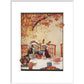 The Mad Hatter's Tea party print in white frame
