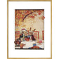 The Mad Hatter's Tea party print in gold frame