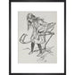 Alice playing croquet with a flamingo print in black frame