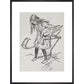Alice playing croquet with a flamingo print in black frame