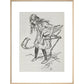 Alice playing croquet with a flamingo print in natural frame