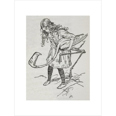 Alice playing croquet with a flamingo print unframed