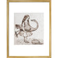 Alice prepares for croquet print in gold frame