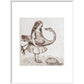 Alice prepares for croquet print in white frame