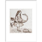 Alice prepares for croquet print in white frame