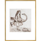 Alice prepares for croquet print in gold frame