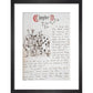 Gardeners painting the rose tree print in black frame