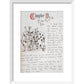 Gardeners painting the rose tree print in white frame
