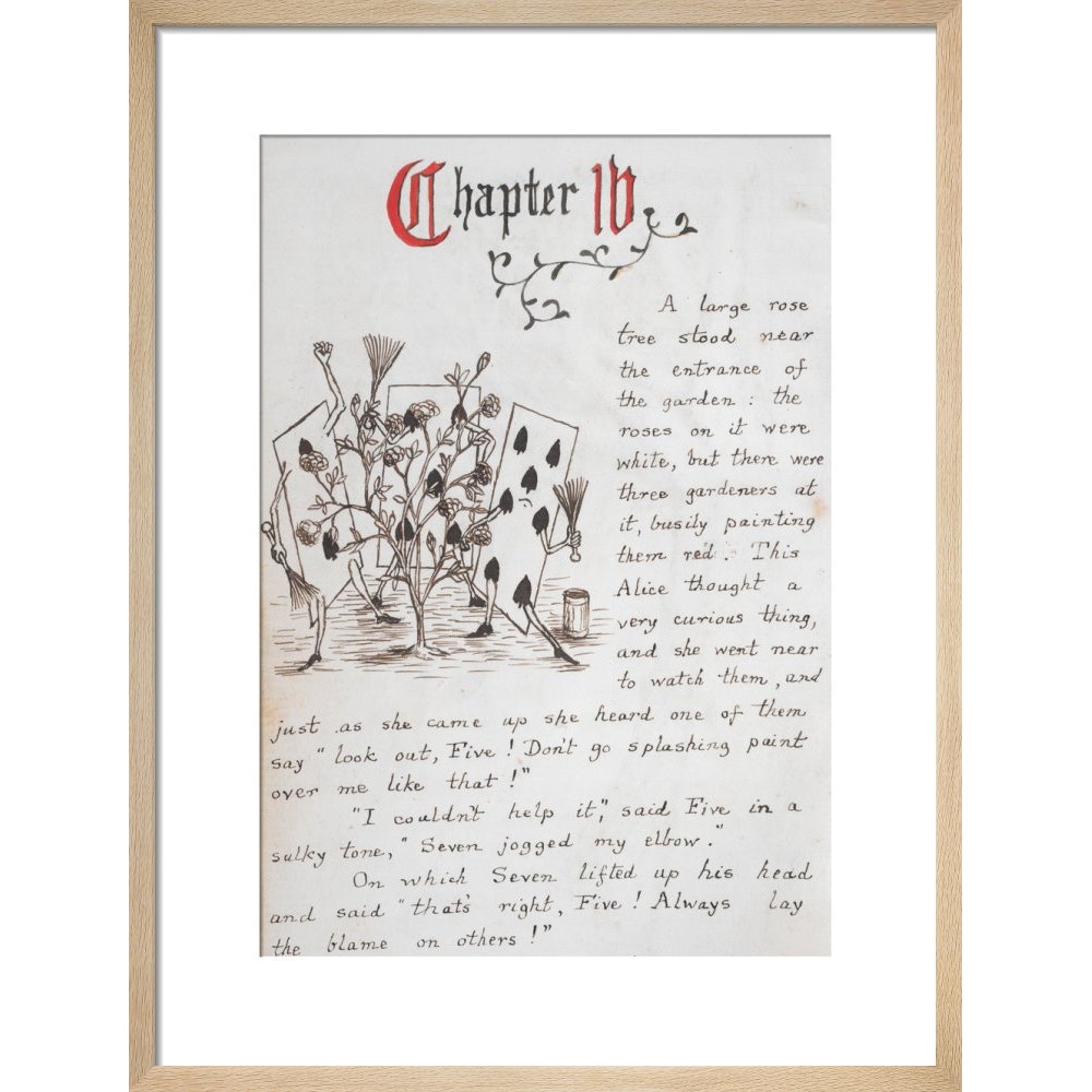 Gardeners painting the rose tree print in natural frame