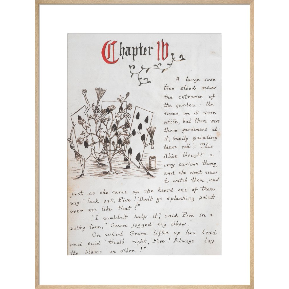 Gardeners painting the rose tree print in natural frame