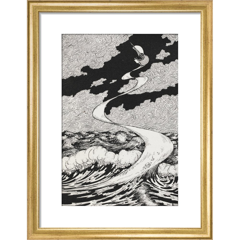 Lucian's Wonderland print in gold frame