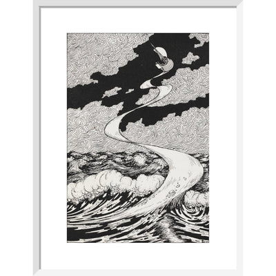 Lucian's Wonderland print in white frame