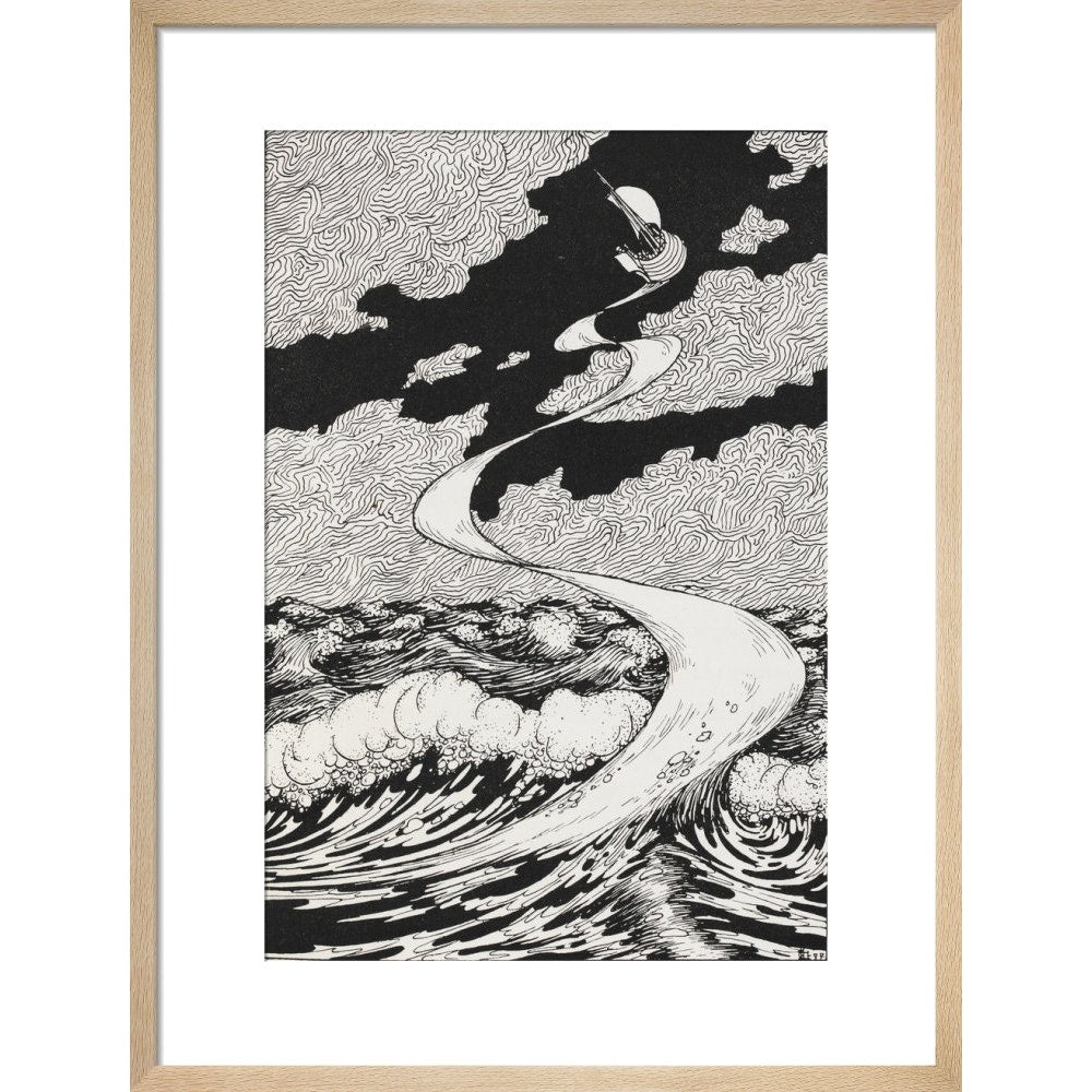 Lucian's Wonderland print in natural frame