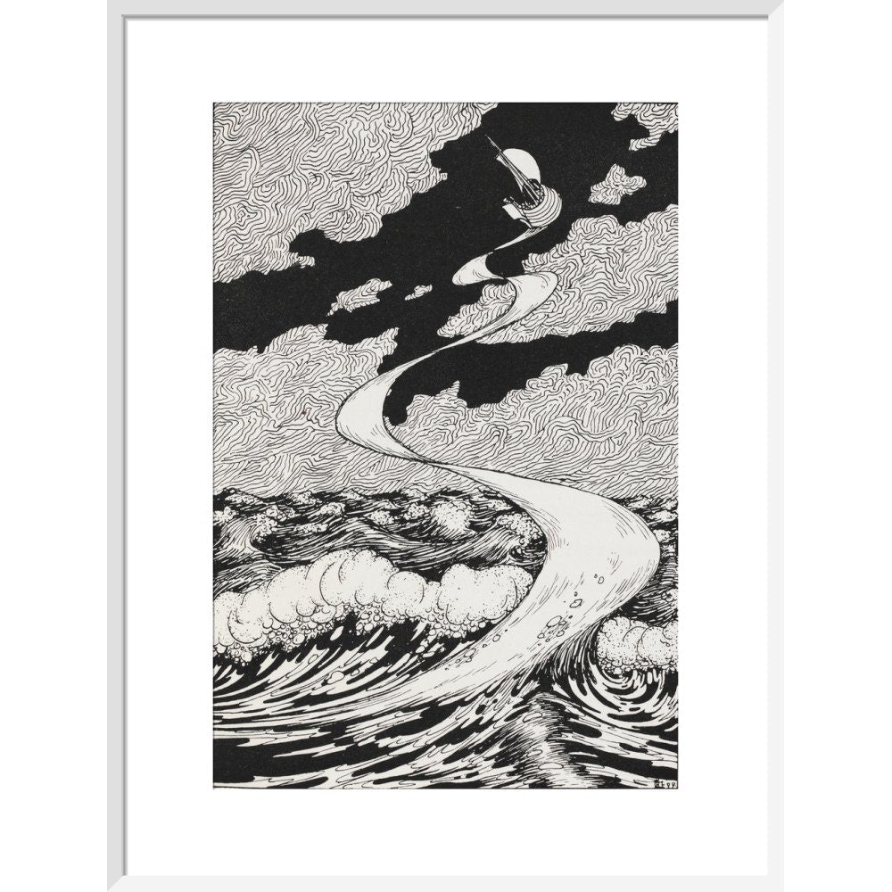 Lucian's Wonderland print in white frame