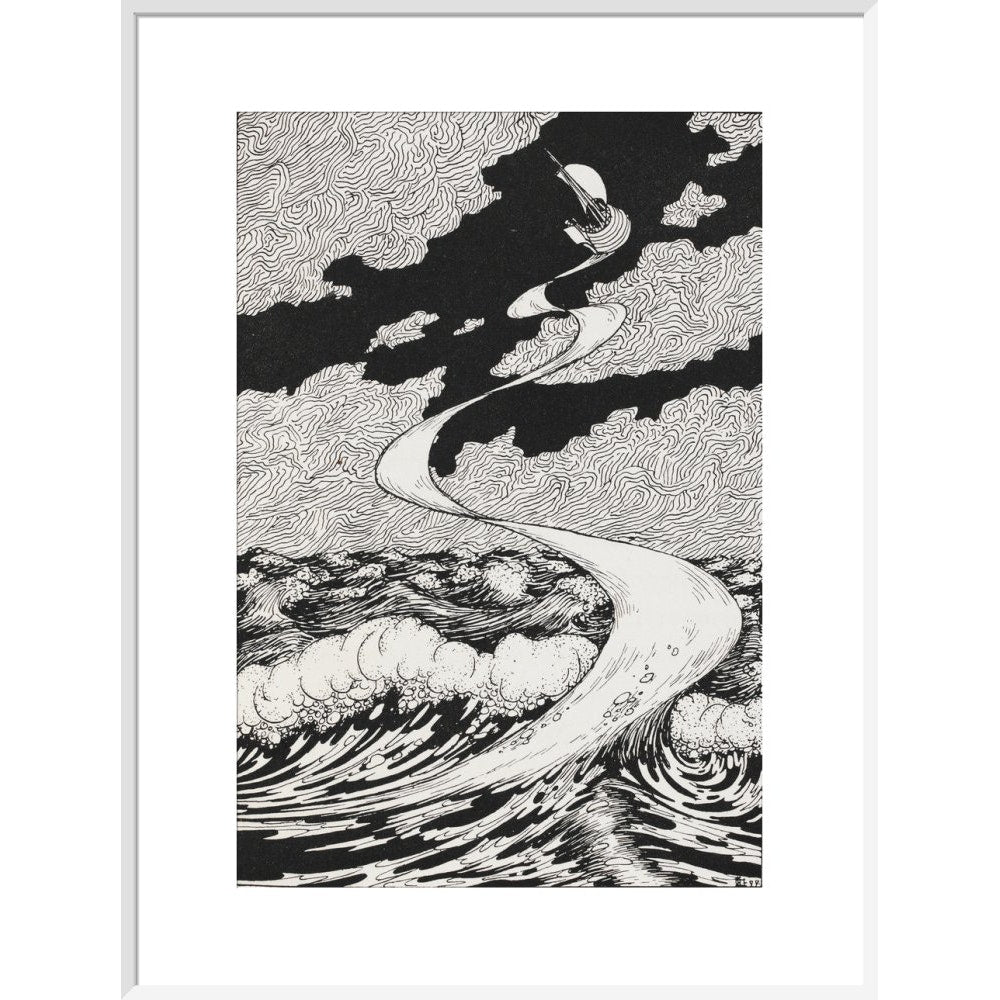 Lucian's Wonderland print in white frame