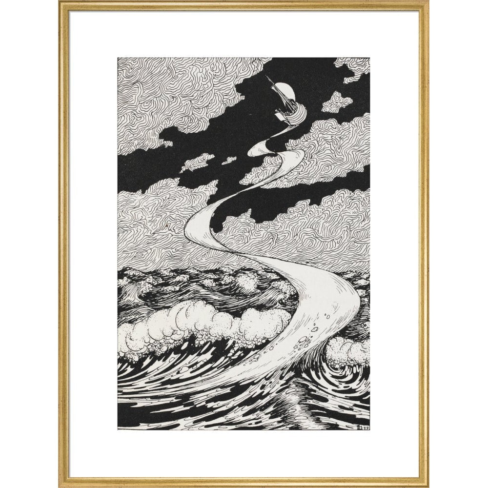 Lucian's Wonderland print in gold frame