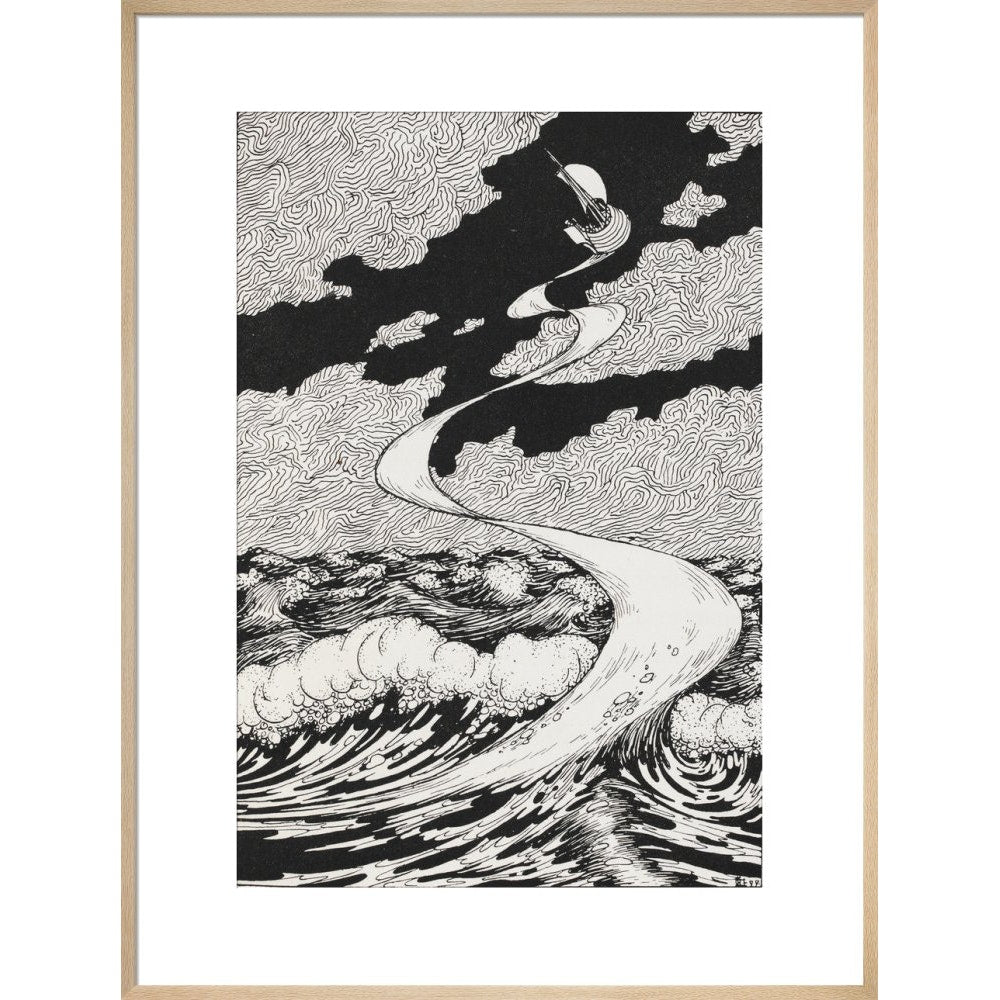 Lucian's Wonderland print in natural frame