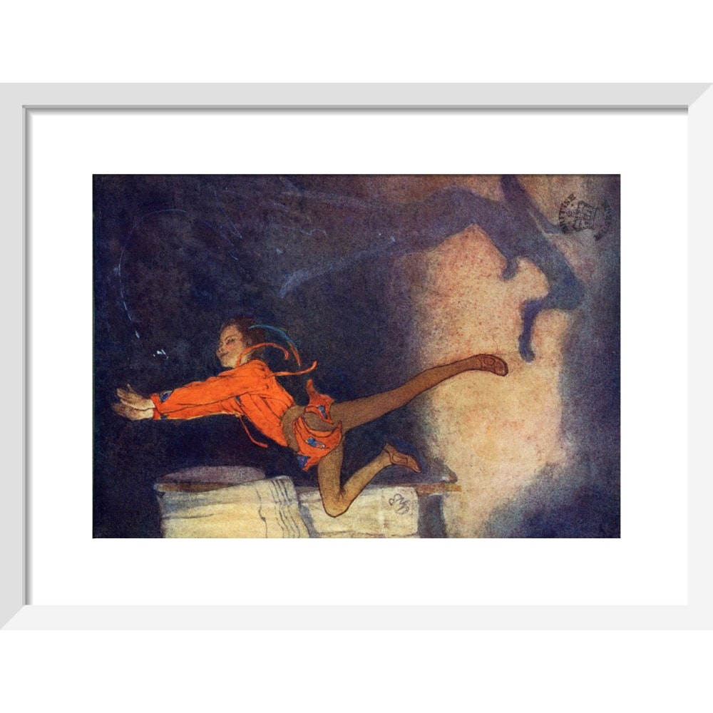 Peter Pan print in white frame