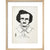 A Portrait of Edgar Allan Poe print in natural frame