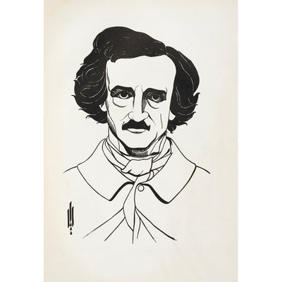 A Portrait of Edgar Allan Poe print