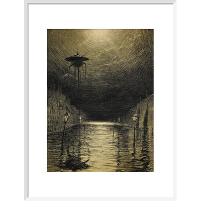 The Flooded City print in white frame