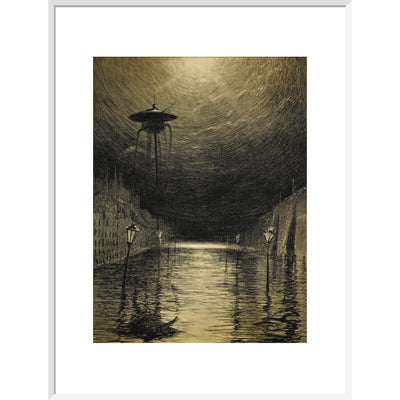 The Flooded City print in white frame