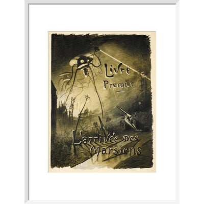 The Martians Arrive print in white frame