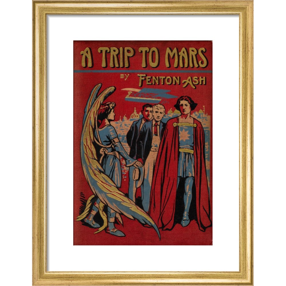 A Trip to Mars print in gold frame