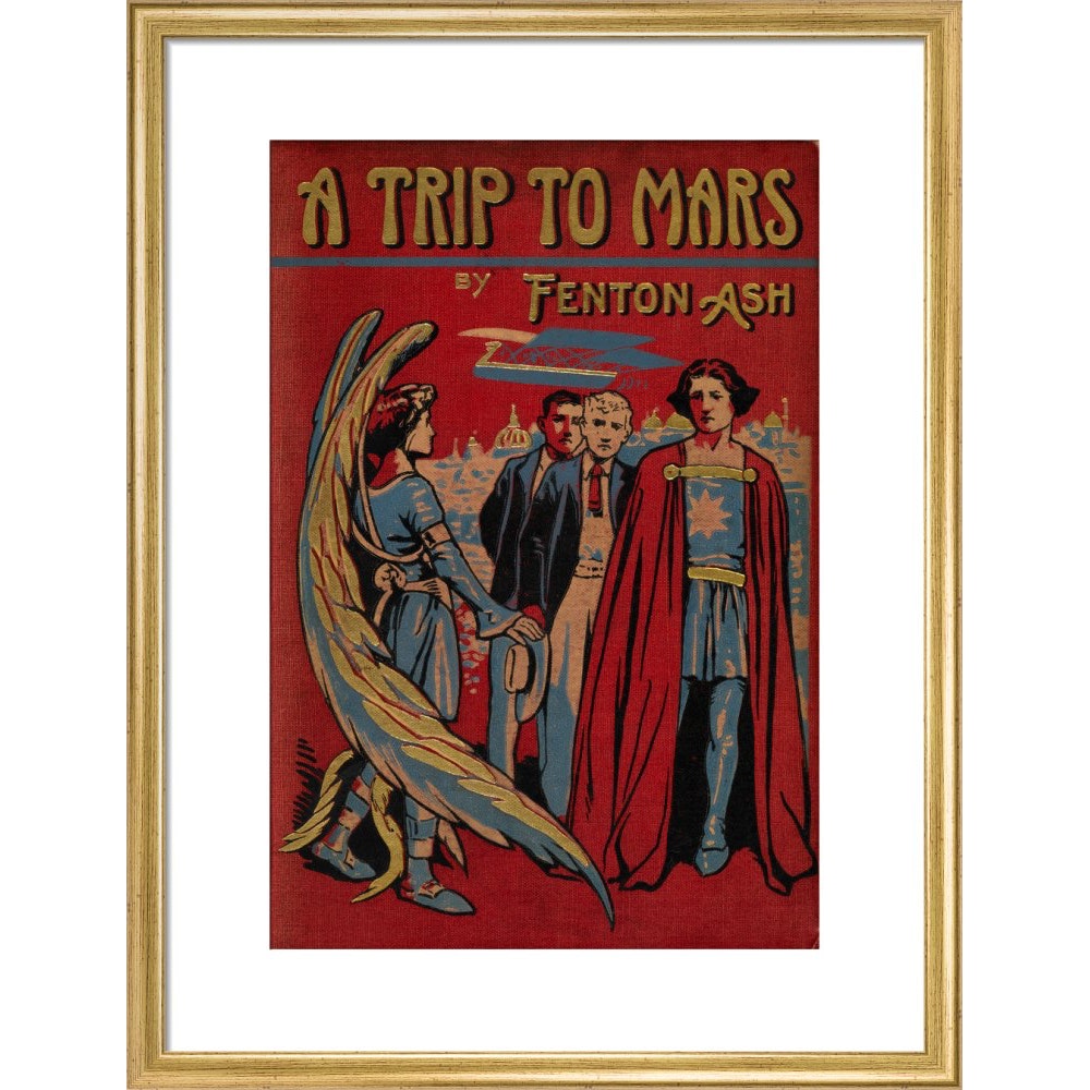 A Trip to Mars print in gold frame