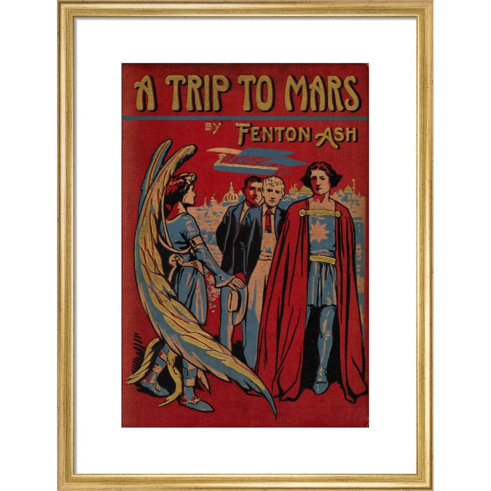 A Trip to Mars print in gold frame