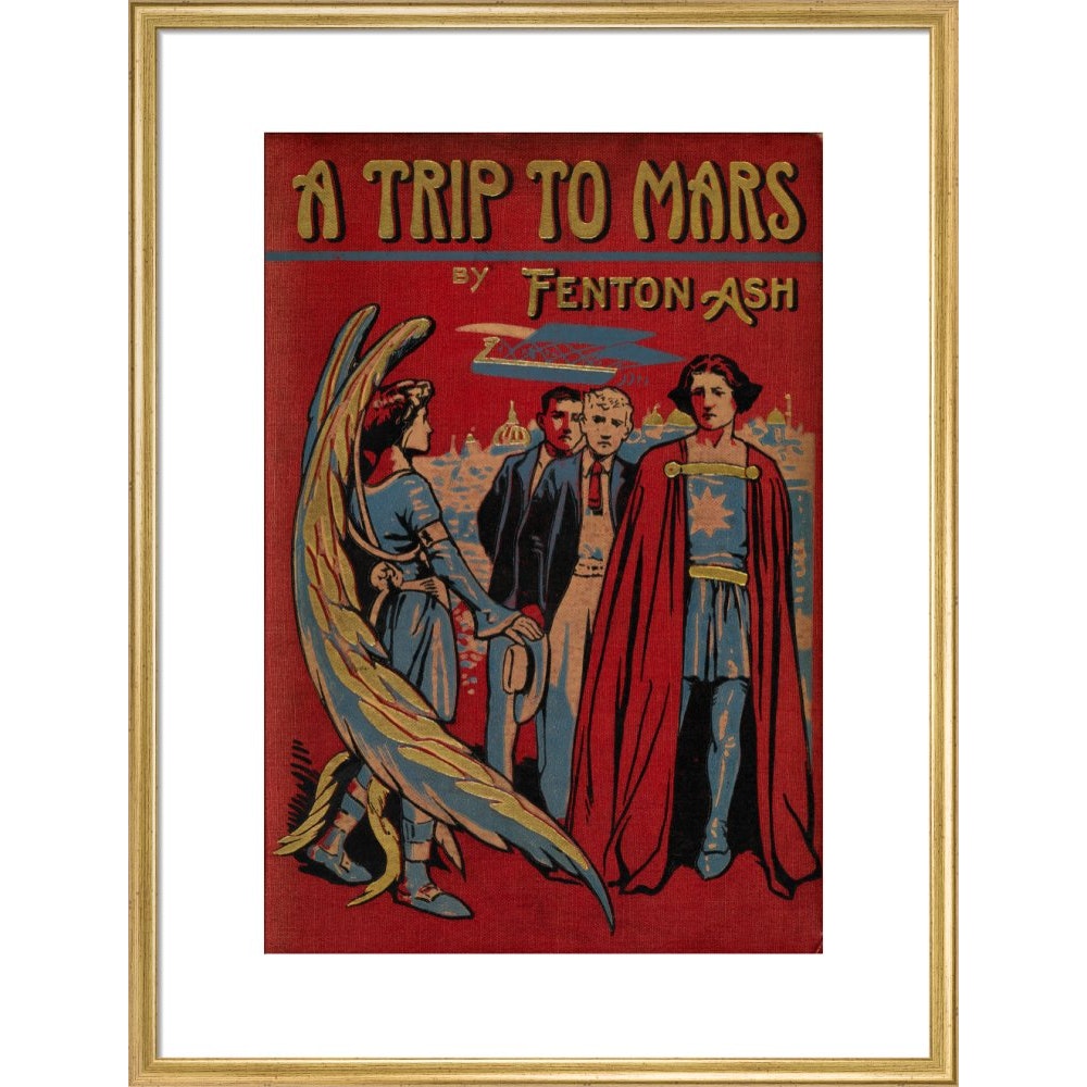 A Trip to Mars print in gold frame