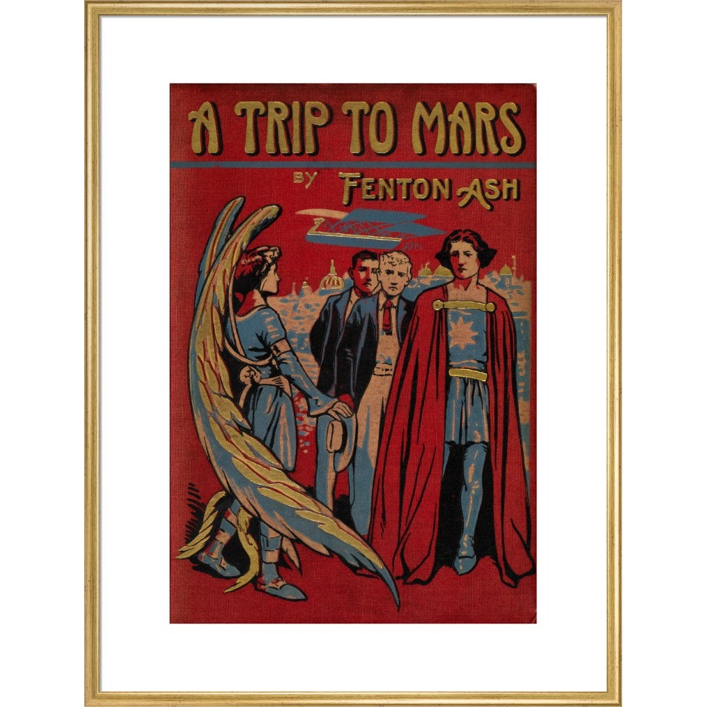 A Trip to Mars print in gold frame